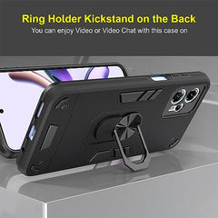 Moto G13 Cover - Premium Motorola G13 Back Cover, Sleek and Protective Moto G13 Backcover, Stylish Motorola G13 Back Cover 360 Degree Full Protection with Ring Holder Kickstand