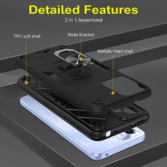 Moto G13 Cover - Premium Motorola G13 Back Cover, Sleek and Protective Moto G13 Backcover, Stylish Motorola G13 Back Cover 360 Degree Full Protection with Ring Holder Kickstand