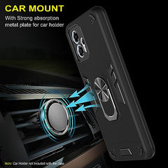 Moto G13 Cover - Premium Motorola G13 Back Cover, Sleek and Protective Moto G13 Backcover, Stylish Motorola G13 Back Cover 360 Degree Full Protection with Ring Holder Kickstand
