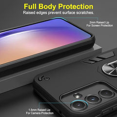 Samsung A55 Back Cover, A55 Samsung Mobile 5G Back Cover, Samsung A55 5G Back Cover 360 Degree Full Protection with Ring Holder Kickstand