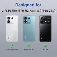 Redmi Note 13 Pro 5G Back Cover | Poco X6 5G Back Cover | Redmi Note 13 Pro Cover, Protection for Redmi Note 13 Pro Back Cover and Poco X6 Back Cover Transperent Back cover