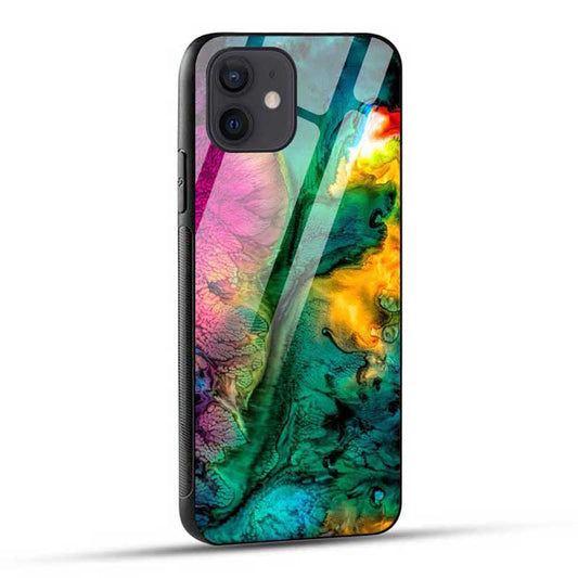Abstract Rainbow Colors Glass Case