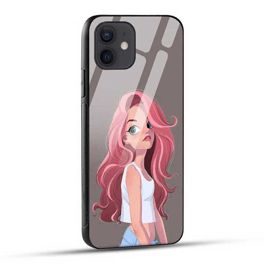 Animated Cute Girl Glass Case