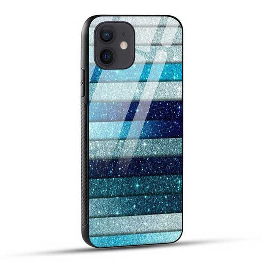 Blue Glitter Glass Case