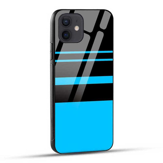 Blue Stripe Pattern Glass Case
