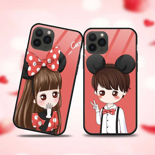 Couple With Victory Sign  Glass Couple Case
