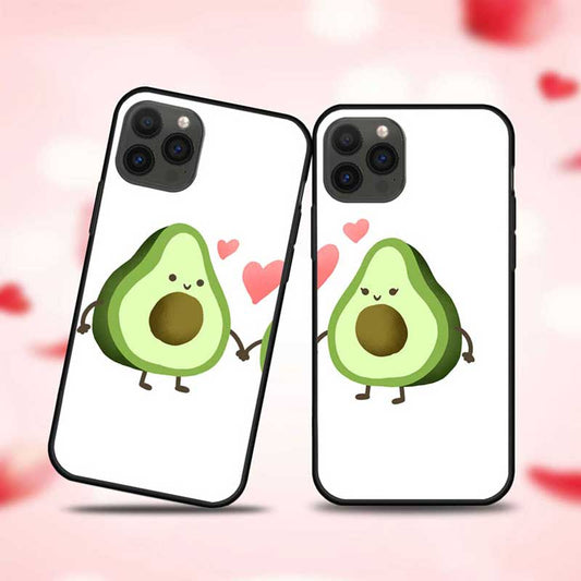 Cute Avocado Couple  Glass Couple Case
