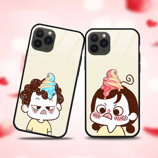 Cute Couple Both Are Angry With Each Other  Glass Couple Case