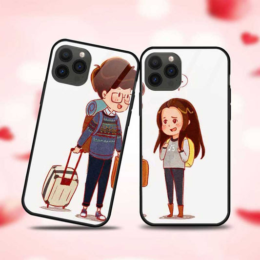Cute Couple Going For Vacation  Glass Couple Case