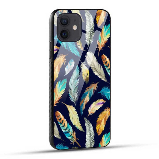 Cute Feather Glass Case