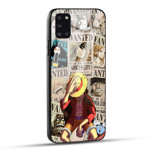 Samsung Galaxy A31 Back Cover Anime One Piece Wanted Luffy  Printed Glass Case
