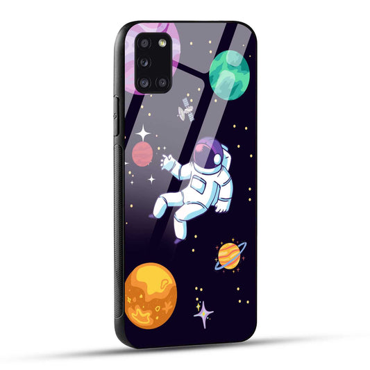 Samsung Galaxy A31 Back Cover Colorful Illustration Astronaut Printed Glass Case