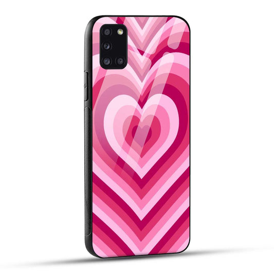 Samsung Galaxy A31 Back Cover Love Hearts Printed Glass Case