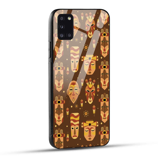 Samsung Galaxy A31 Back Cover Tribal African Mask Printed Glass Case
