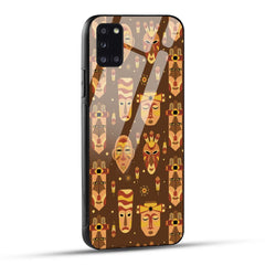 Samsung Galaxy A31 Back Cover Tribal African Mask Printed Glass Case
