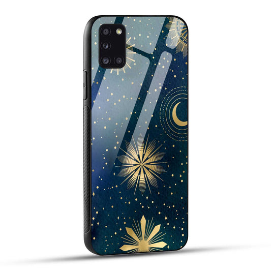 Samsung Galaxy A31 Back Cover Art Of Moon Printed Glass Case