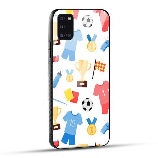 Samsung Galaxy A31 Back Cover Love For Football Printed Glass Case