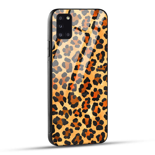 Samsung Galaxy A31 Back Cover Leopard Pattern Printed Glass Case