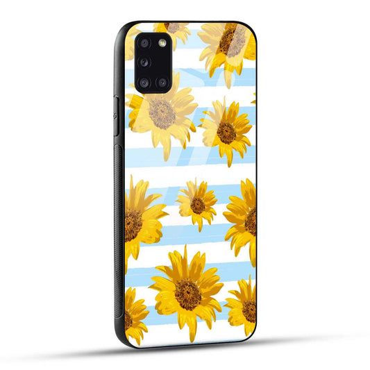 Samsung Galaxy A31 Back Cover Beautiful Sunflower Doodle Printed Glass Case