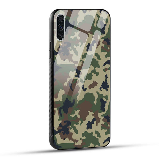 Samsung Galaxy A70 / Samsung Galaxy A70s Back Cover Army Pattern Printed Glass Case