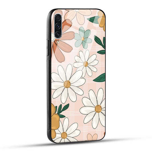 Samsung Galaxy A70 / Samsung Galaxy A70s Back Cover Retro Flower Art Printed Glass Case