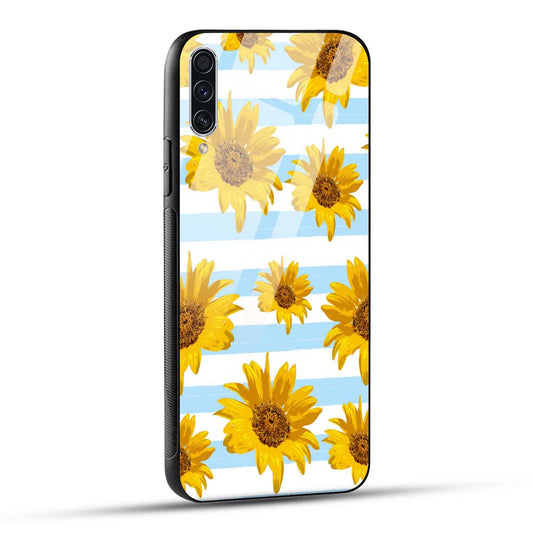 Samsung Galaxy A70 / Samsung Galaxy A70s Back Cover Beautiful Sunflower Doodle Printed Glass Case