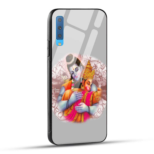 Samsung Galaxy A7 2018 Back Cover Hanuman and Ram Printed Glass Case