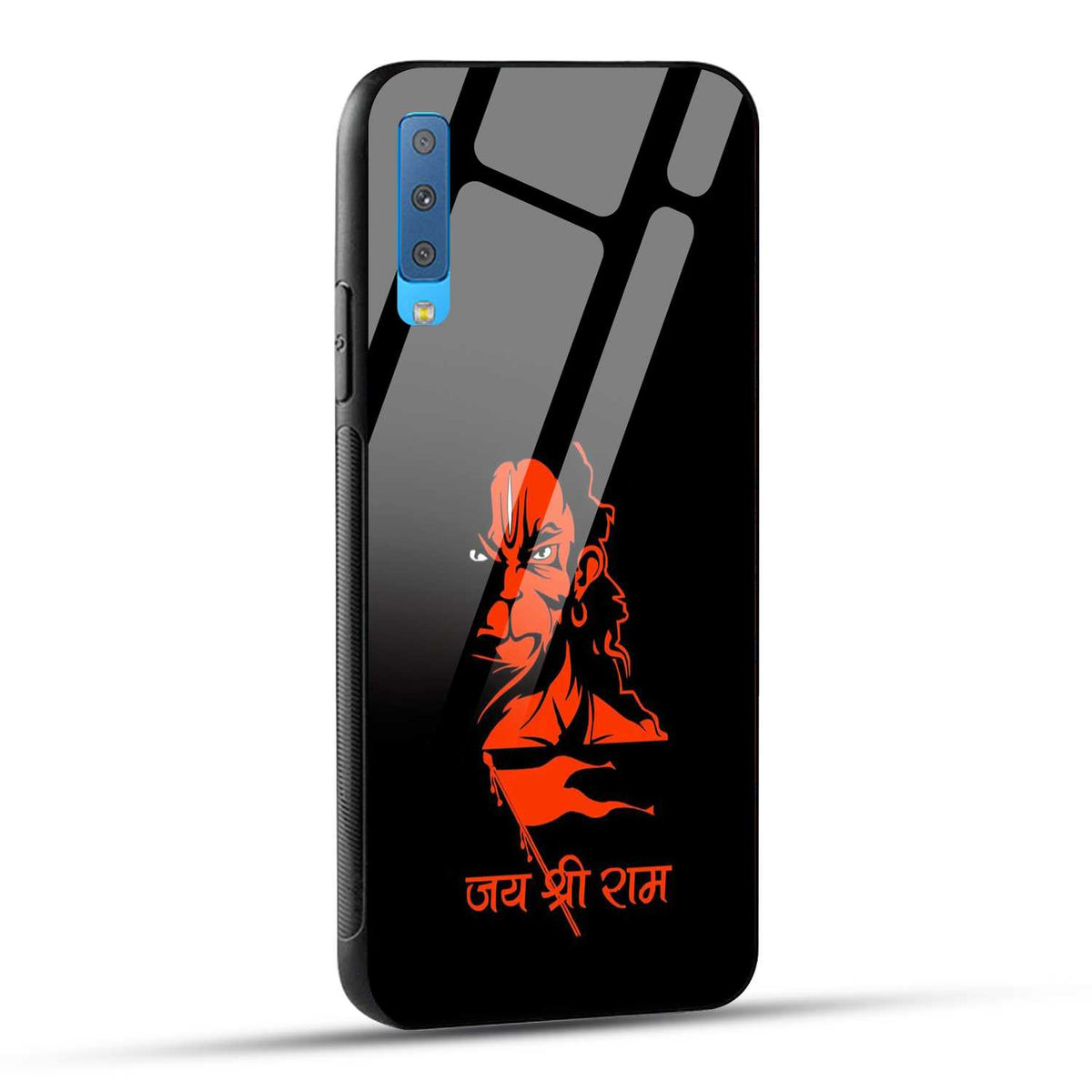 Samsung Galaxy A7 2018 Back Cover Jay Shree Ram Bajrangballi Hanuman Printed Glass Case