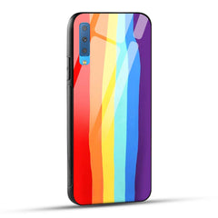 Samsung Galaxy A7 2018 Back Cover Rainbow Color Printed Glass Case