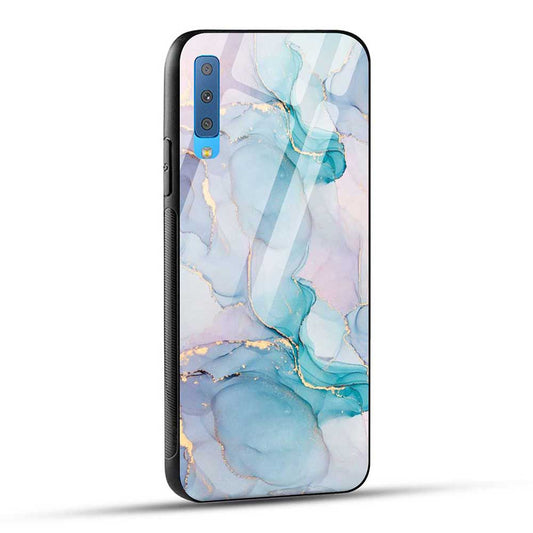 Samsung Galaxy A7 2018 Back Cover Blue Marble Glass Case