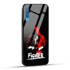 Samsung Galaxy A7 2018 Back Cover Fighter Printed Glass Case