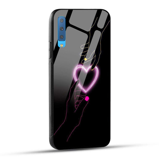 Samsung Galaxy A7 2018 Back Cover Love Forever Heart Printed Glass Case