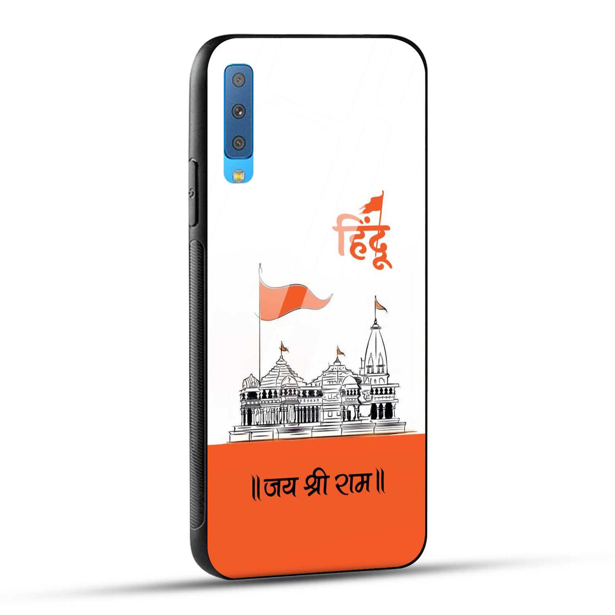 Samsung Galaxy A7 2018 Back Cover Jai Shree Ram Mandir Art Printed Glass Case