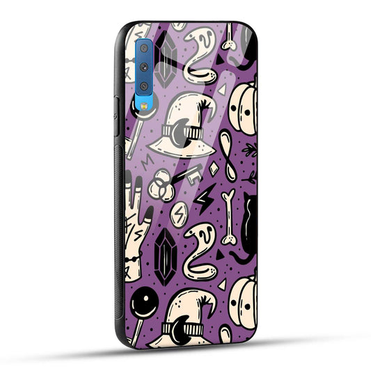 Samsung Galaxy A7 2018 Back Cover Aethetic Texture Printed Glass Case