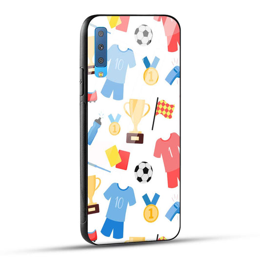 Samsung Galaxy A7 2018 Back Cover Love For Football Printed Glass Case