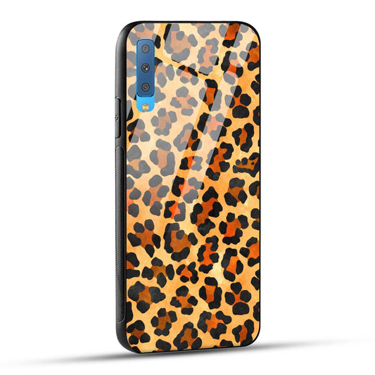 Samsung Galaxy A7 2018 Back Cover Leopard Pattern Printed Glass Case