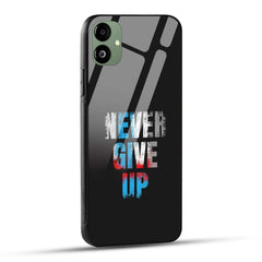 Samsung Galaxy F14 5G Back Cover Never Give Up Quote Printed Glass Case