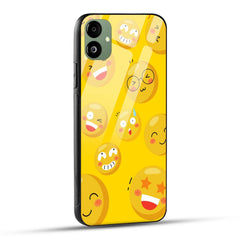 Samsung Galaxy A05 Back Cover Yellow Bold Illustrative Emoticon Printed Glass Case