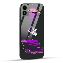 Samsung Galaxy A05 Back Cover Black And Purple Modern Space Printed Glass Case