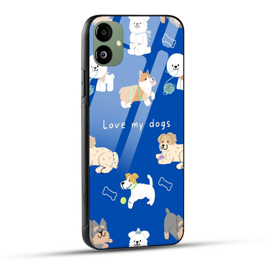 Samsung Galaxy A05 Back Cover Blue White Dog Printed Glass Case