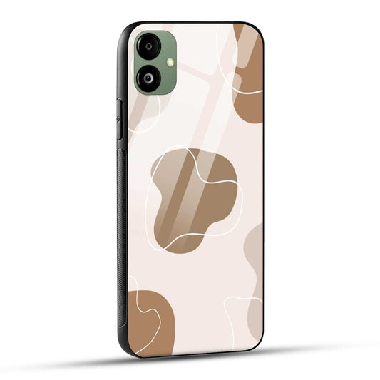 Samsung Galaxy A05 Back Cover Brown Beige Blob Shape Printed Glass Case