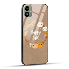Samsung Galaxy A05 Back Cover Brown Cute Happy Fall Printed Glass Case