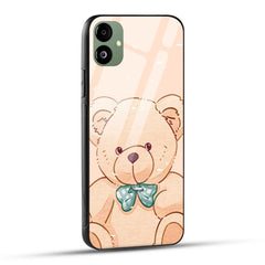 Samsung Galaxy A05 Back Cover Brown Illustrated Teddy Bear Printed Glass Case