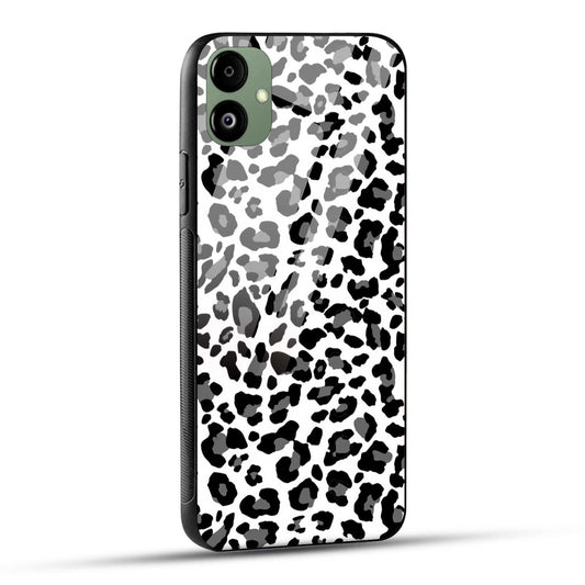 Samsung Galaxy A05 Back Cover Black And White Leopard Printed Glass Case