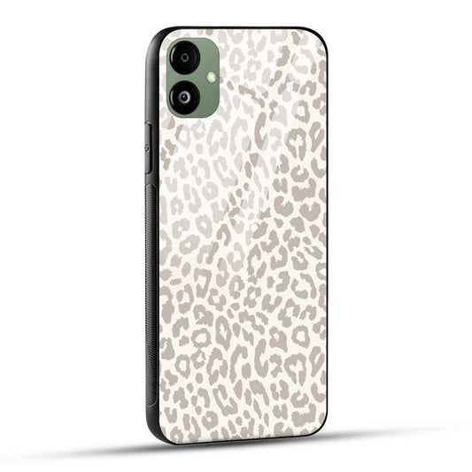 Samsung Galaxy A05 Back Cover Off-White Leopard Printed Glass Case