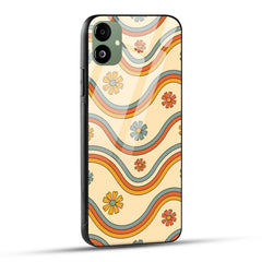 Samsung Galaxy A05 Back Cover Retro Flower Printed Glass Case