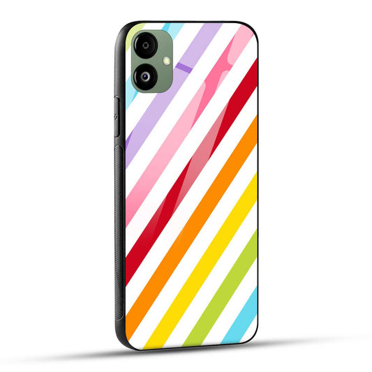 Samsung Galaxy A05 Back Cover Colorful Striped Printed Glass Case