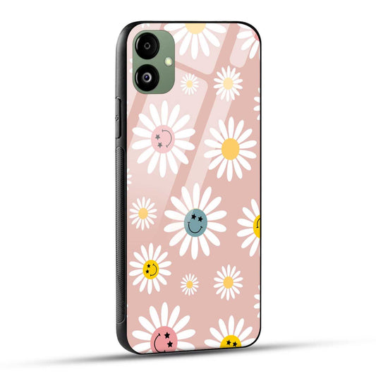 Samsung Galaxy A05 Back Cover Seamless Smiley In Flower Art Printed Glass Case