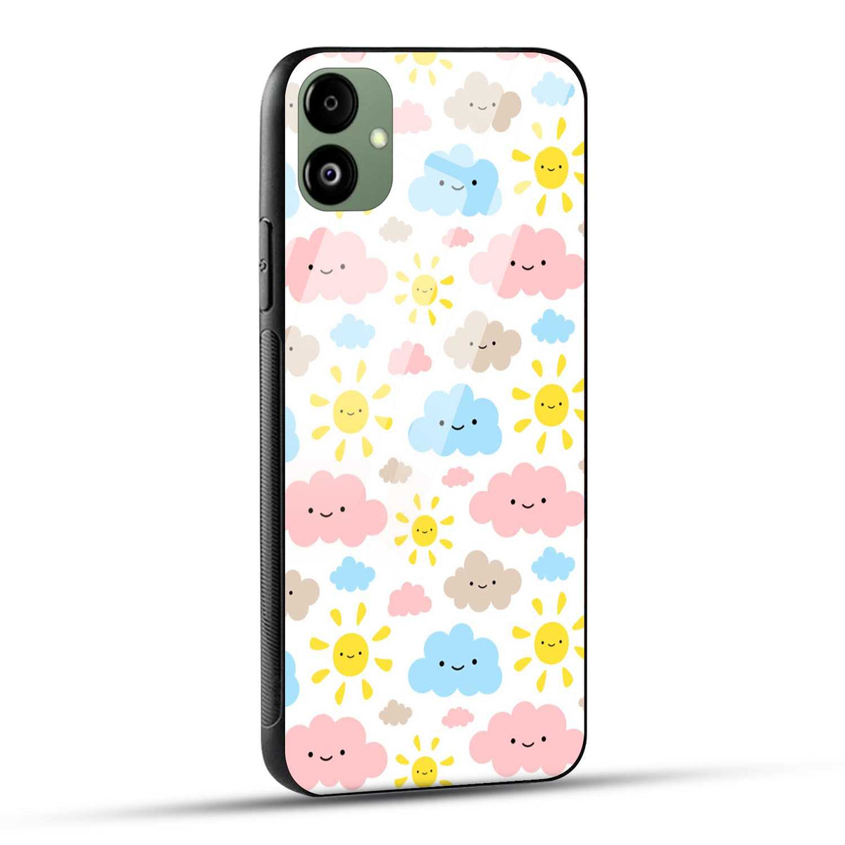 Samsung Galaxy A05 Back Cover Doodle Of Sun And Clouds  Printed Glass Case