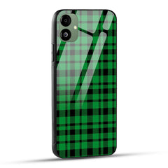 Samsung Galaxy A05 Back Cover Green Checks Pattern Printed Glass Case